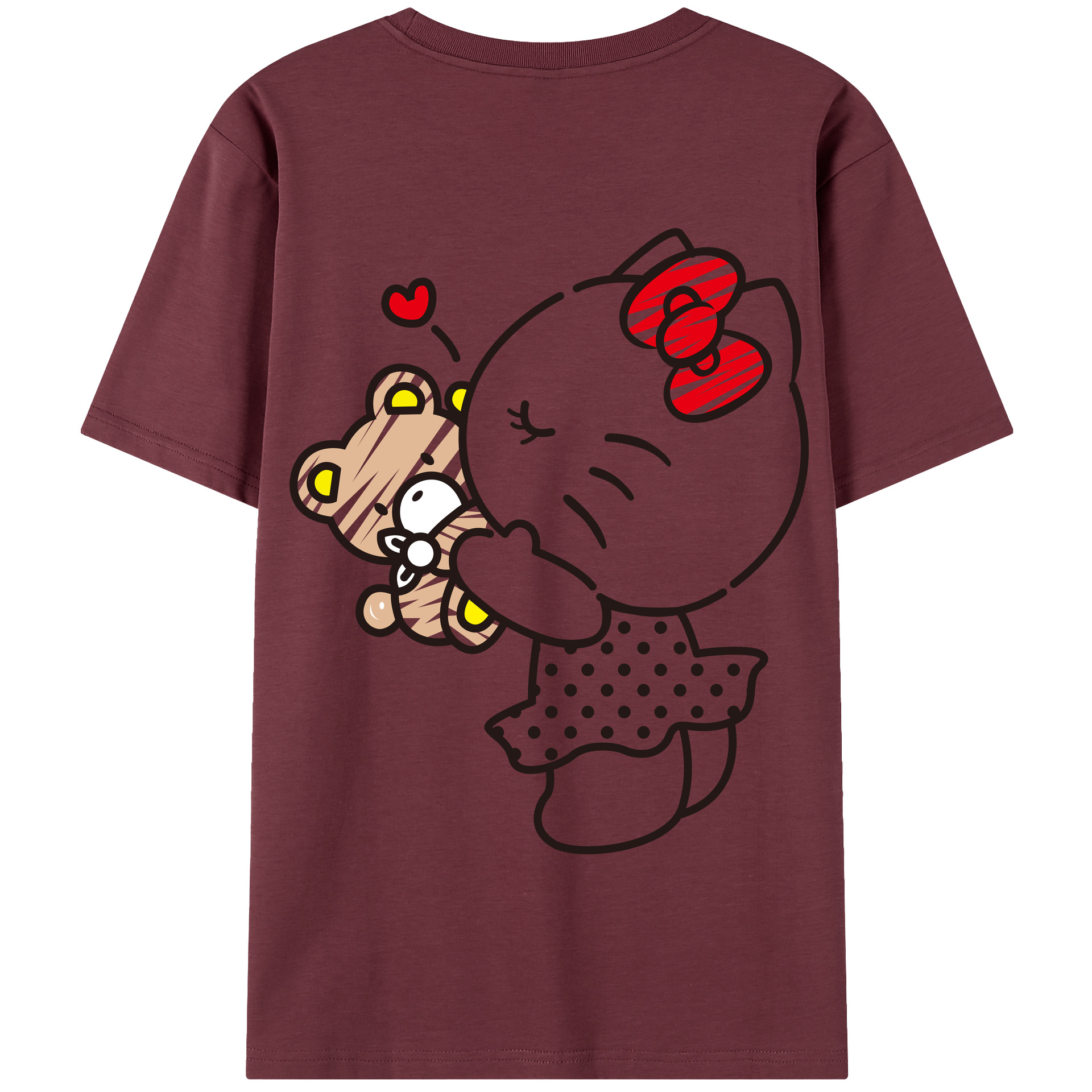 （画像用） Hello Kitty ハローキティ 綿100％半袖Tシャツ（背面プリント）